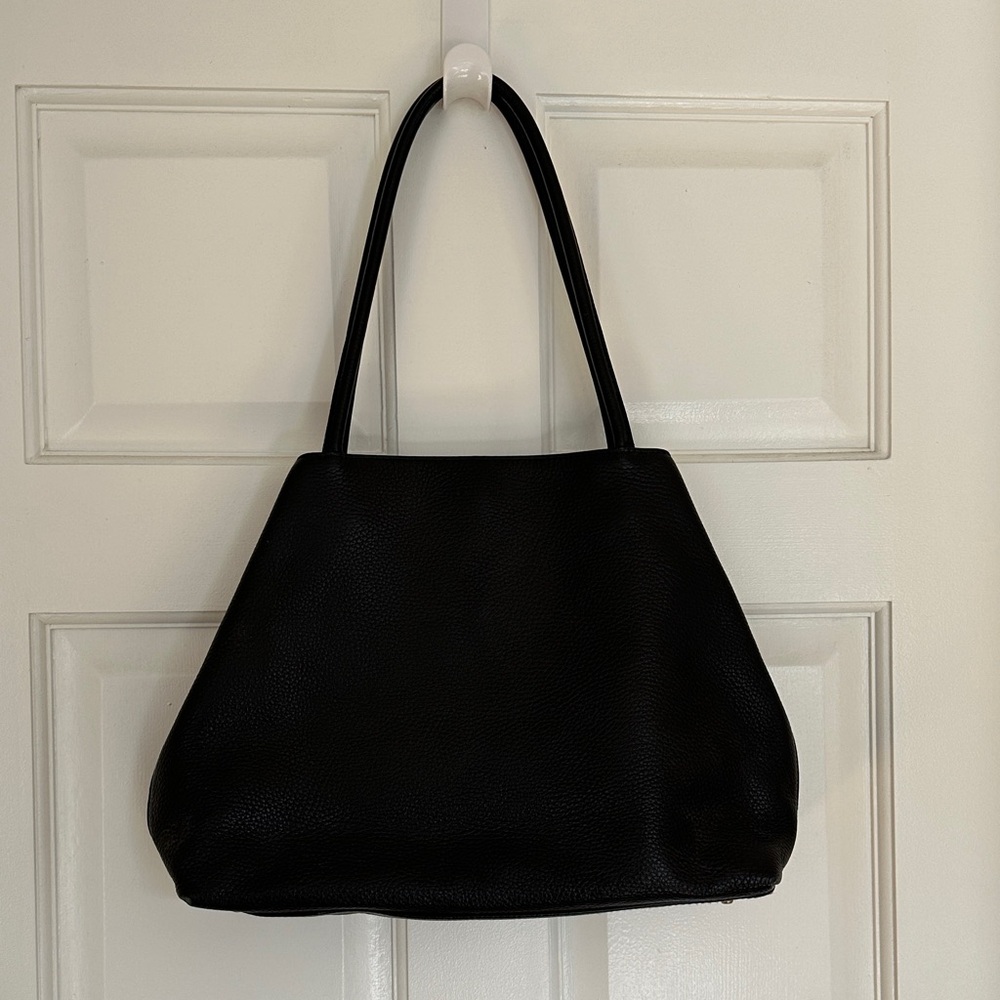 Furla black leather purse shoulder bag
